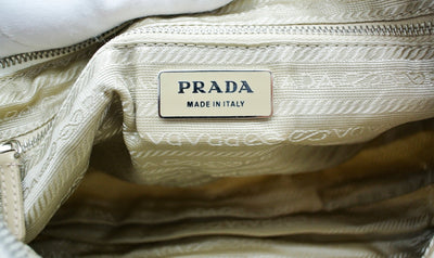 Prada Vintage Sport White Tessuto Nylon Shoulder Bag