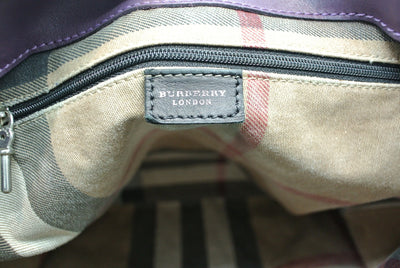 Burberry Dark Mauve Leather Tote Bag Burberry