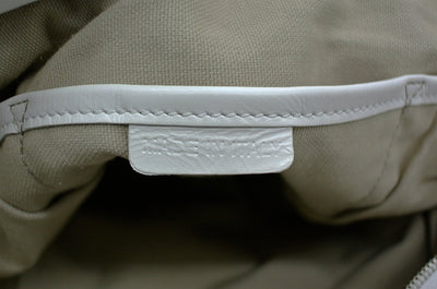 Burberry White Leather Trimmed Exploded Nova Check Satchel Bag Burberry