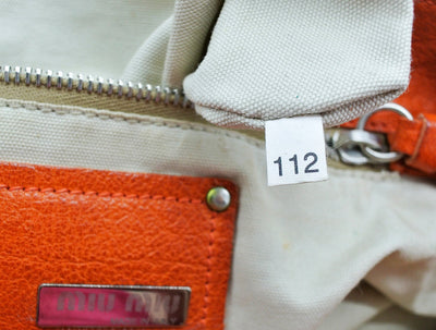 Miu Miu Tangerine Leather Flower Bag Bag Miu Miu