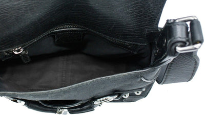 Gucci Black GG Canvas Horsebit Chain Flap Bag Bag Gucci