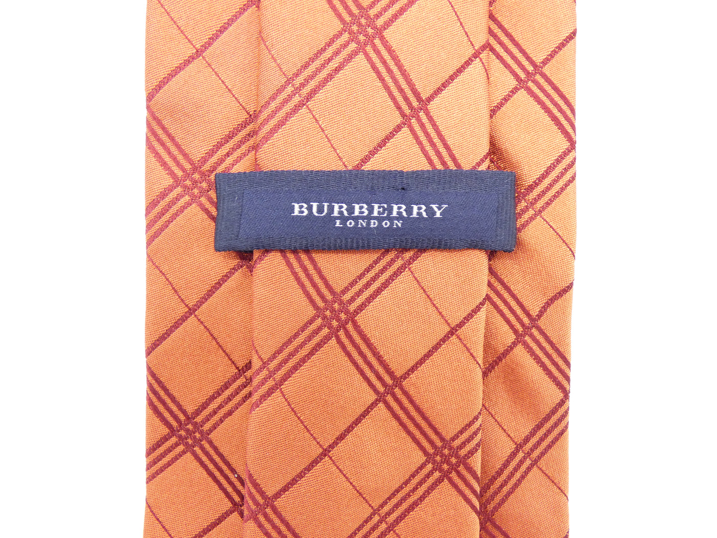 Burberry Orange Nova Check Silk Tie Ties Burberry