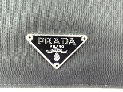 Prada Black Leather and Nylon Agenda Wallet Prada