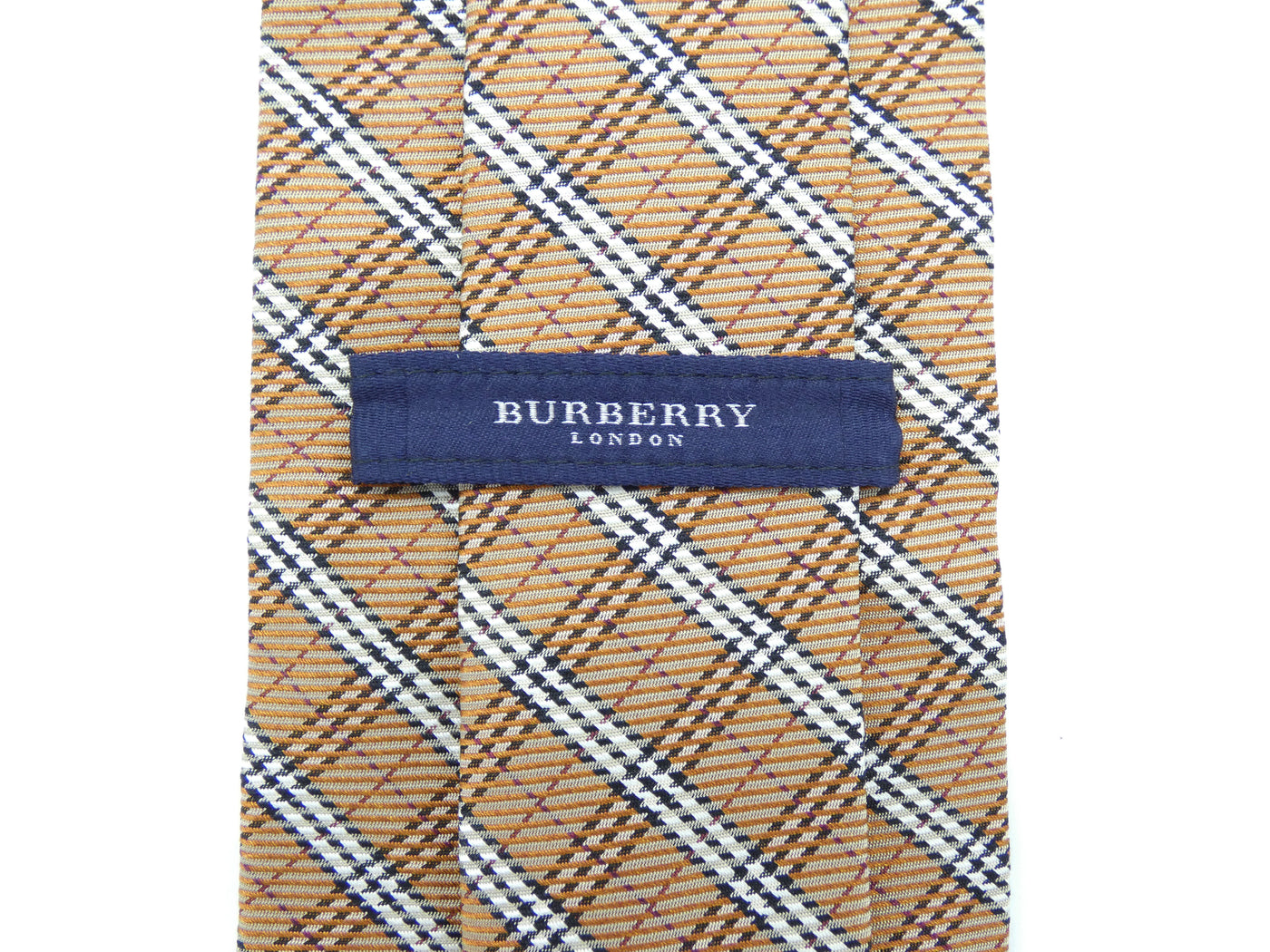 Burberry Classic Nova Check Orange Silk Tie Ties Burberry