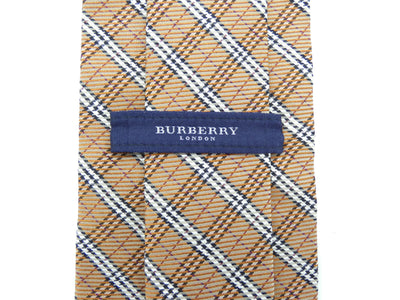 Burberry Classic Nova Check Orange Silk Tie Ties Burberry