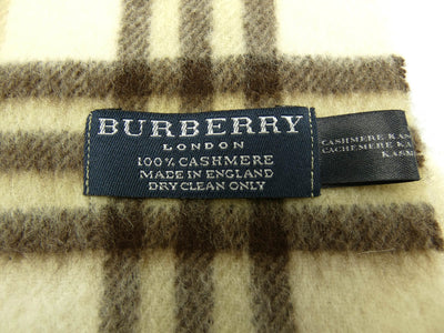 Burberry Cashmere Cream Nova Check Scarf Scarf Burberry
