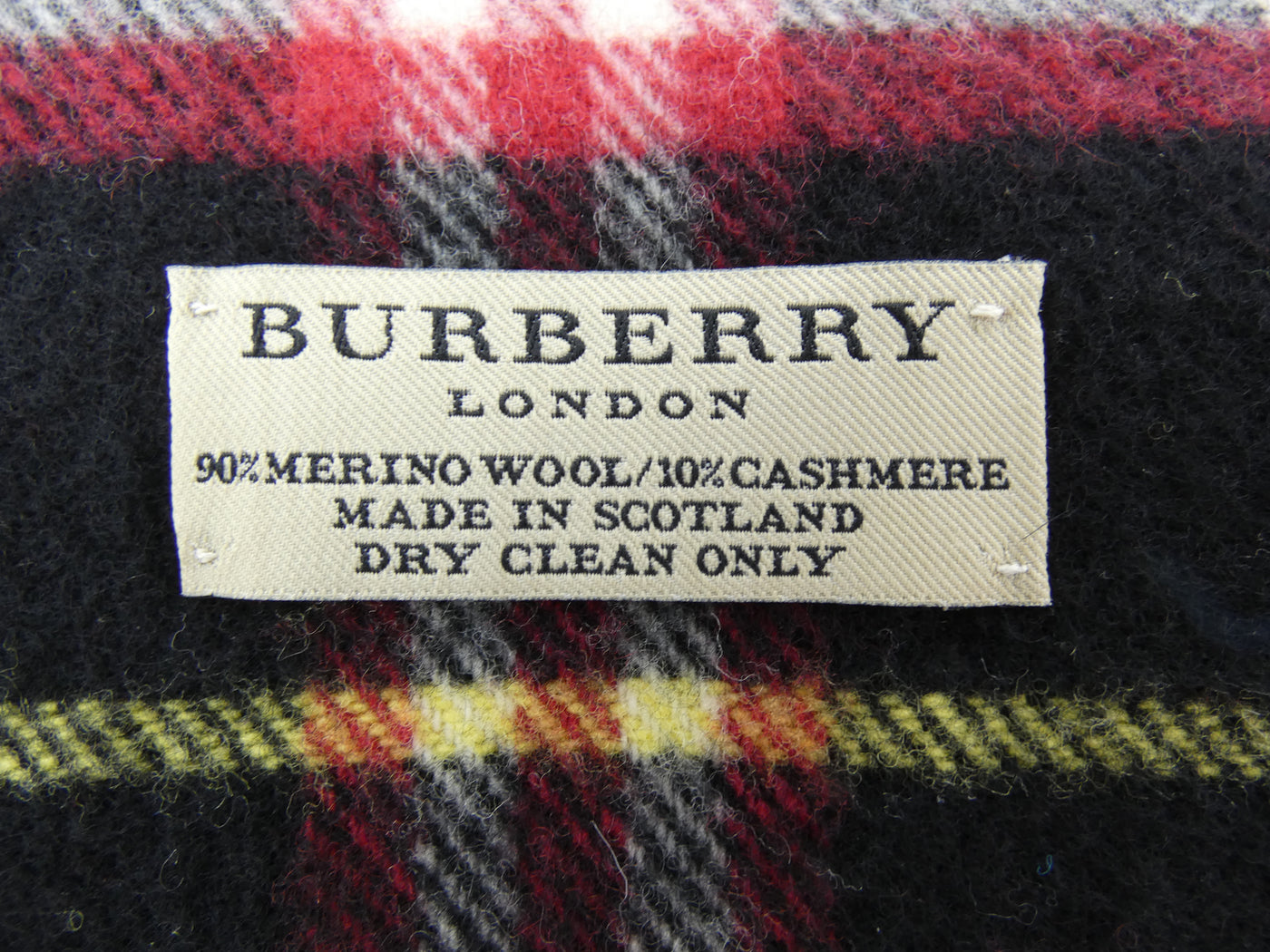 Burberry Wool and Cashmere House Check Black, Red and White Child's Scarf Scarf Burberry