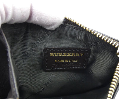 Burberry Haymarket Zip Coin and Card Case Wallet Burberry