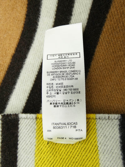 Burberry Icon Stripe and Checkerboard Football Fringed Scarf/Shawl - 13" x 74" Scarf Burberry