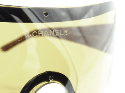 Chanel Vintage Quilted Brown Havana Shell Shield Sunglasses 4026 Sunglasses Chanel