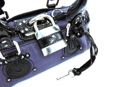 Chloe Lilac and Black Patent Leather Mini Paddington Bag Bag Chloe