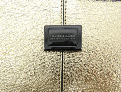 Burberry Gold Metallic Portfolio/Brief Clutch Bag Burberry