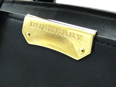 Burberry Black Leather Small Clifton Handbag Bag Burberry