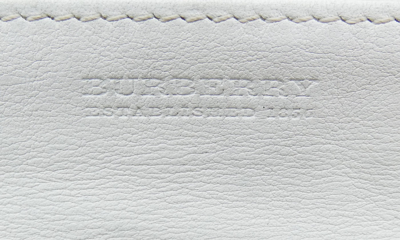 Burberry White Leather Studded Long Wallet Wallet Burberry