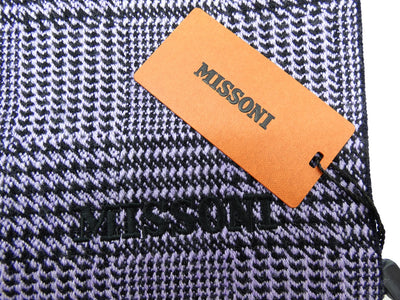 Missoni Lilac and Black Wool Houndstooth Scarf Scarf Missoni