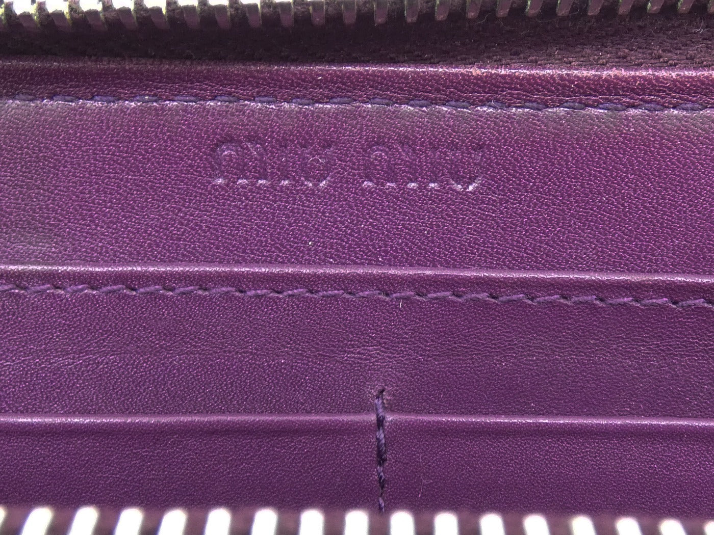 Miu Miu Purple Caiman Crocodile Continental Bow Wallet Wallet Miu Miu