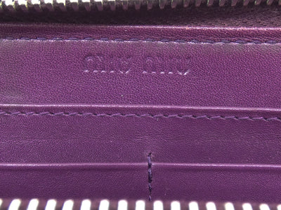 Miu Miu Purple Caiman Crocodile Continental Bow Wallet Wallet Miu Miu