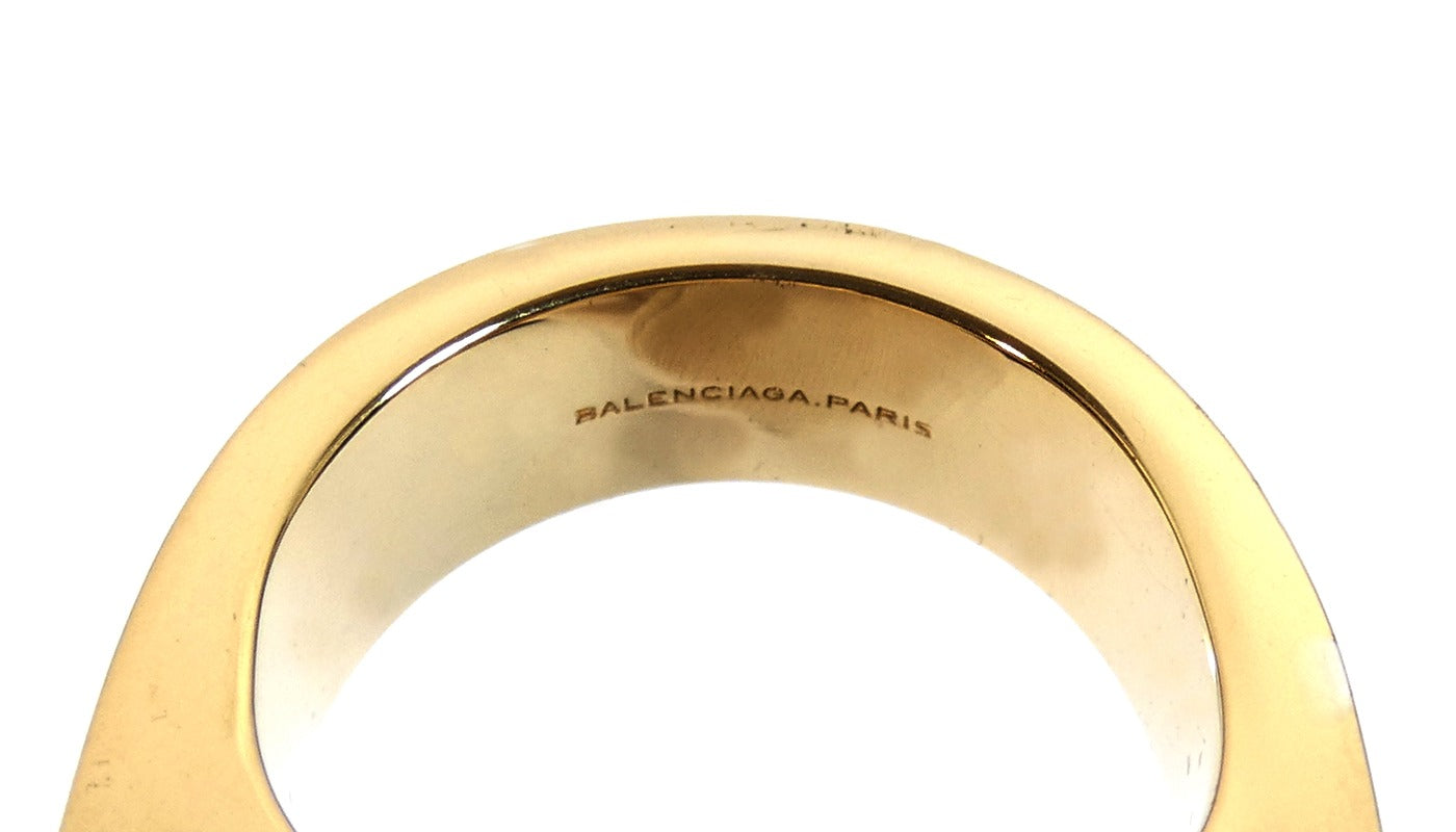 Balenciaga Silver and Gold Gear Ring Ring Balenciaga