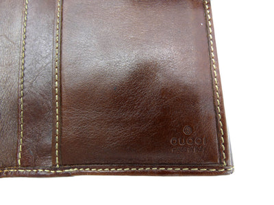 Gucci Bamboo and Brown Leather Vintage Continental Wallet Wallet Gucci