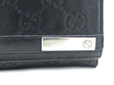 Gucci Black Leather Vintage GG Guccissima Long Wallet Wallet Gucci