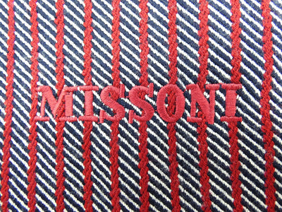 Missoni Red, White and Black Pinstripe Wool Scarf Scarf Missoni