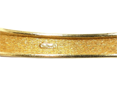 Christian Dior Swarovski Hinged Gold Bangle Bracelet Christian Dior