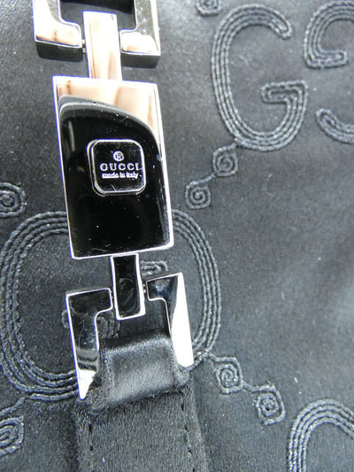 Gucci Black Satin Mini Jackie GG Evening Bag Bag Gucci
