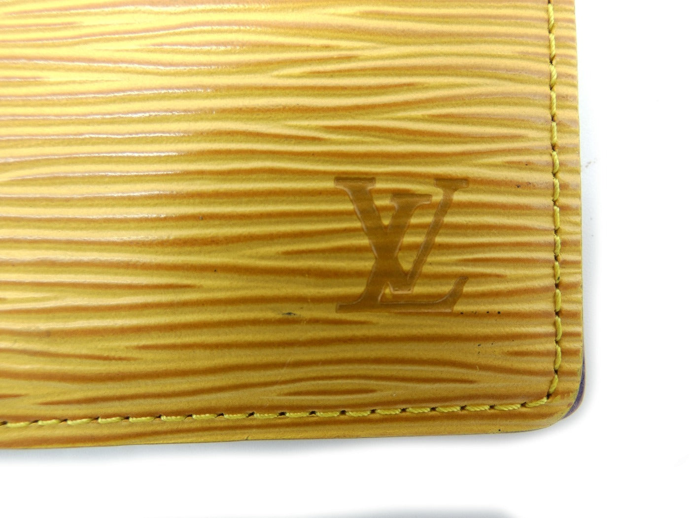 Louis Vuitton Vintage Yellow Epi Trifold Portefeuille Leather