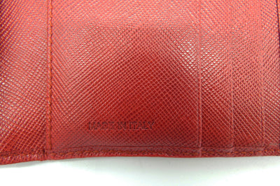 Prada Red Saffiano Flap Compact Wallet Wallet Prada