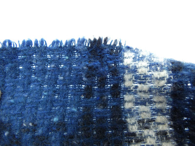 Burberry Merino Wool and Angora Giant Nova Check Blue Scarf Scarf Burberry