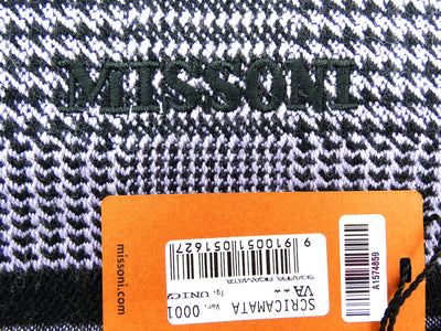 Missoni Lilac and Black Wool Houndstooth Scarf Scarf Missoni