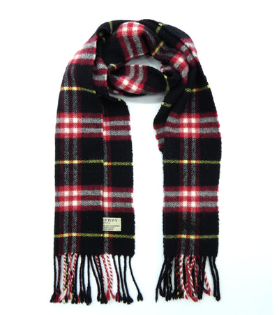 Burberry Wool and Cashmere House Check Black, Red and White Child's Scarf Scarf Burberry