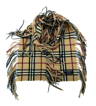 Burberry Lambswool Classic Nova Check Camel Happy Scarf Scarf Burberry