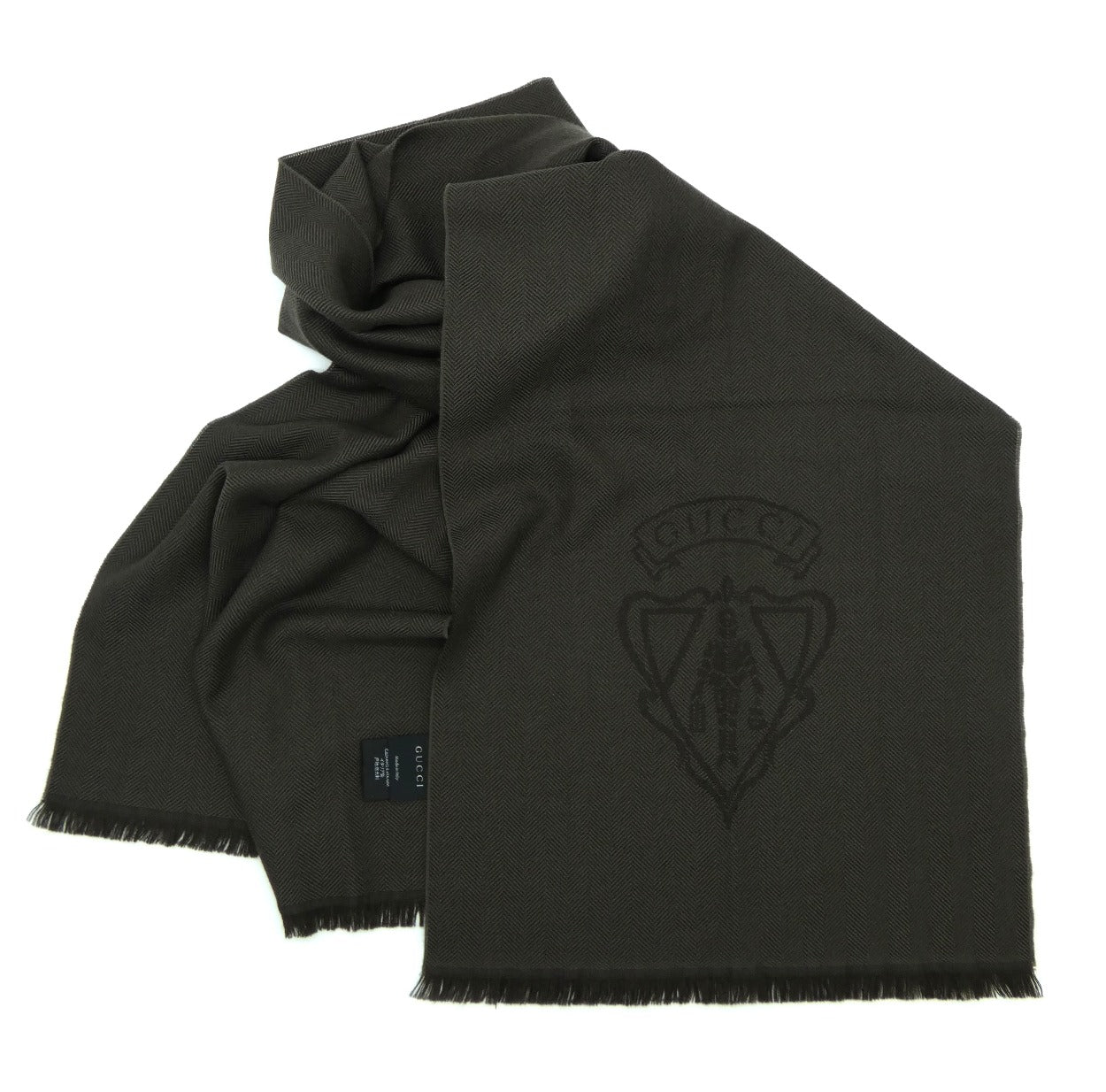 Gucci Hysteria Dark Brown Wool Scarf Scarf Gucci