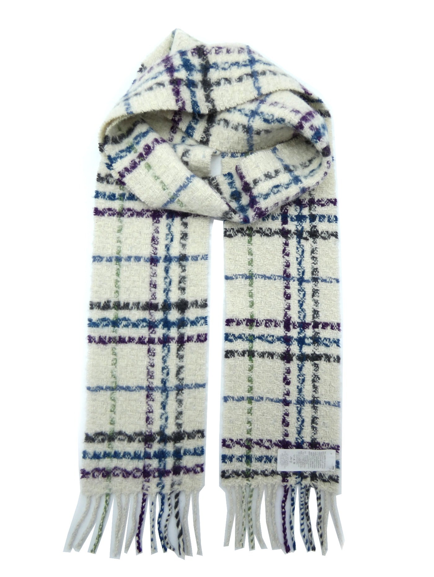 Burberry Wool and Angora Giant Nova Check Cream and Multi Scarf Scarf Burberry