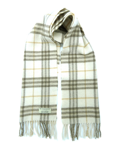 Burberry Lambswool House Check Cream and Brown Scarf Scarf Burberry