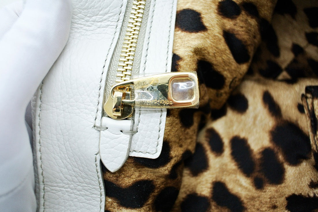 Dolce & Gabbana Convertible Ivory Leather Flap Bag Bag Dolce & Gabbana
