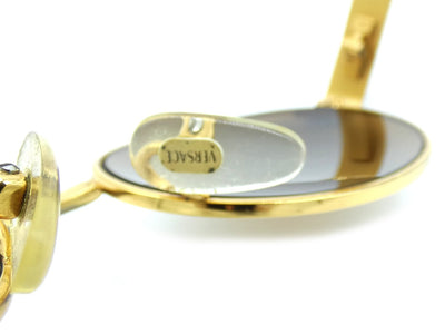 Gianni Versace Vintage Oval Sunglasses with Greek Key Arms Sunglasses Gianni Versace