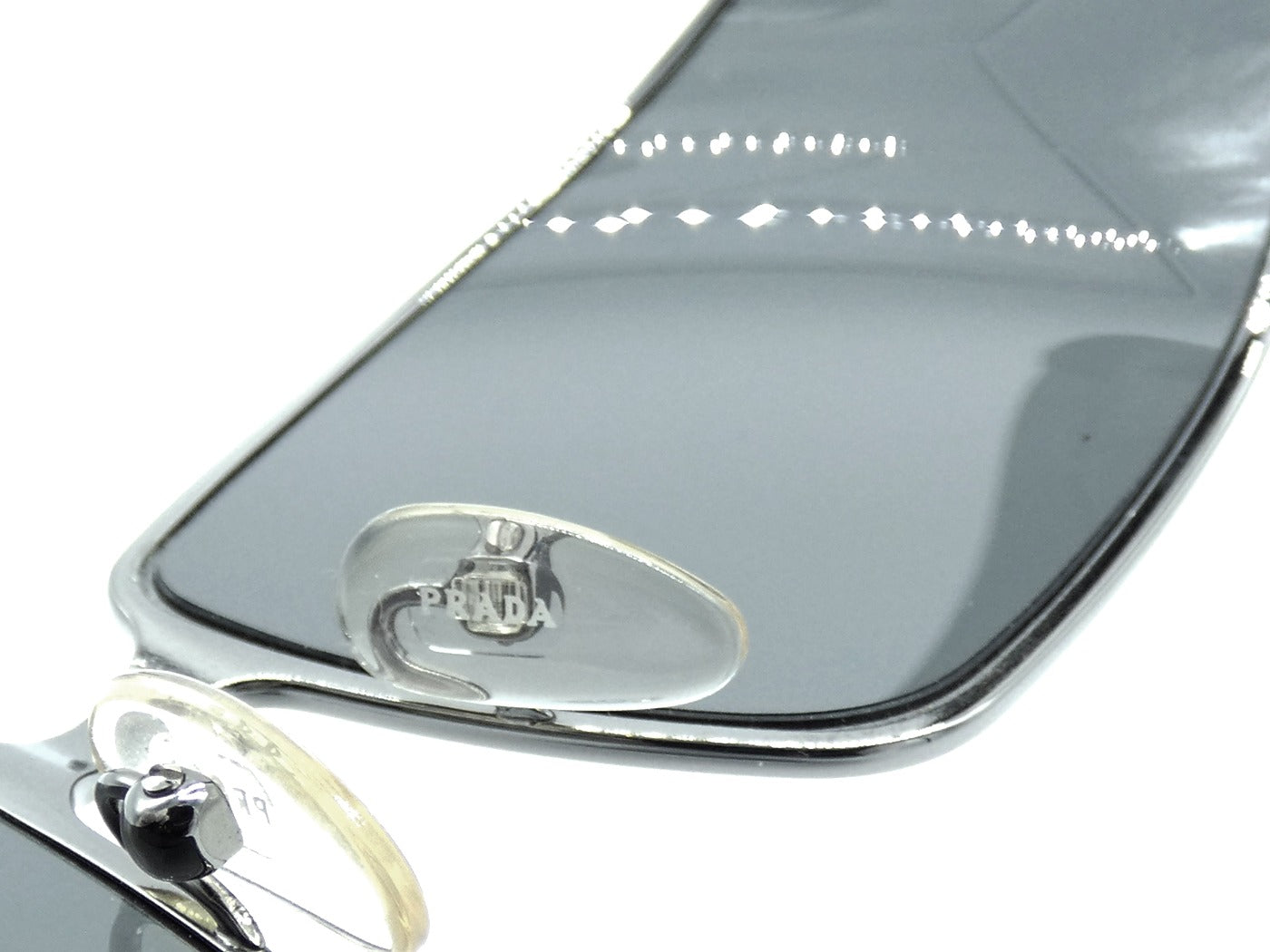 Prada Vintage Black and Silver Metal Sunglasses SPR54F Sunglasses Prada