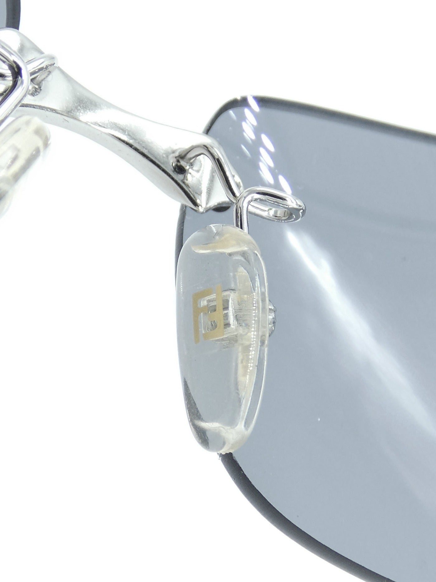 Fendi Vintage White and Silver Rimless Sunglasses FS367 Sunglasses Fendi