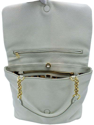 Dolce & Gabbana Convertible Ivory Leather Flap Bag Bag Dolce & Gabbana