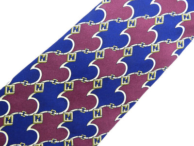 Fendi Vintage Graphic Print Silk Tie Ties Fendi