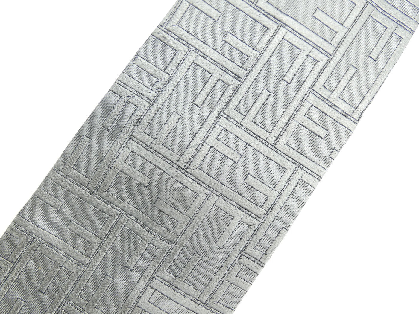 Fendi Grey FF Monogram Graphic Silk Tie Ties Fendi