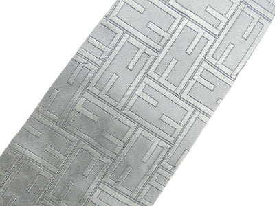 Fendi Grey FF Monogram Graphic Silk Tie Ties Fendi