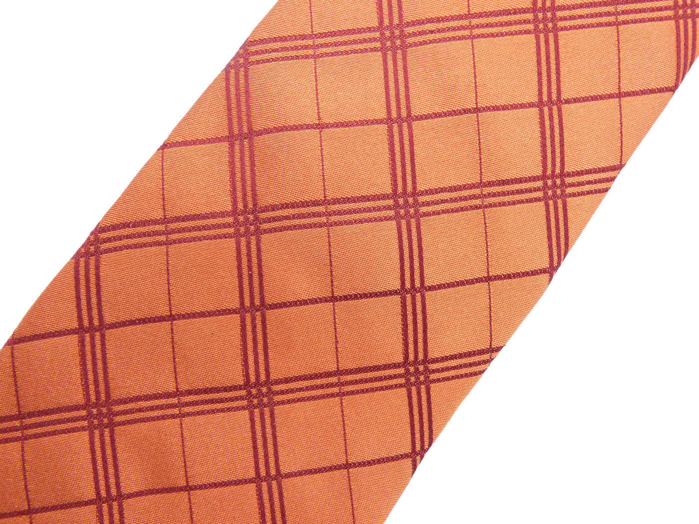 Burberry Orange Nova Check Silk Tie Ties Burberry