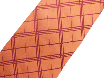Burberry Orange Nova Check Silk Tie Ties Burberry