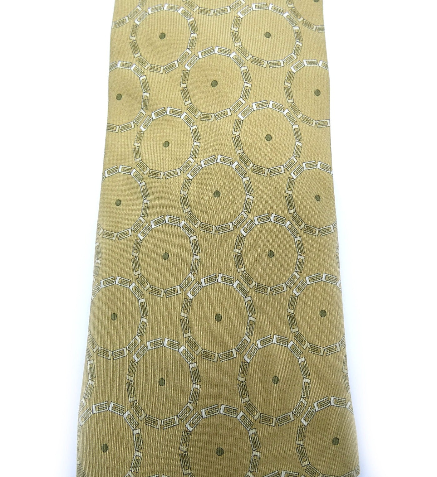 Gucci Vintage Beige and Cream Graphic Tie Ties Gucci
