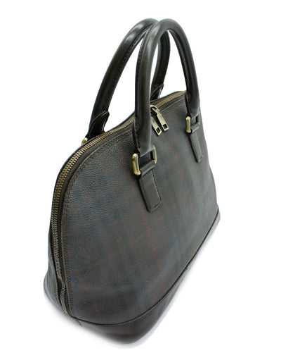 Burberry Vintage Haymarket Smoke Check Coated Canvas Handbag Bag Burberry