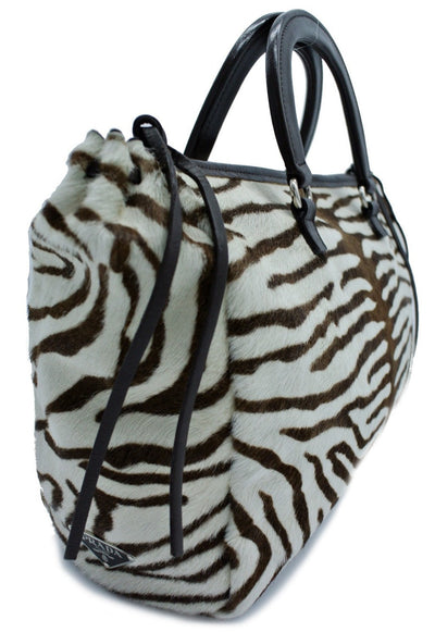 Prada Zebra Pony Medium Handle Bag Bag Prada