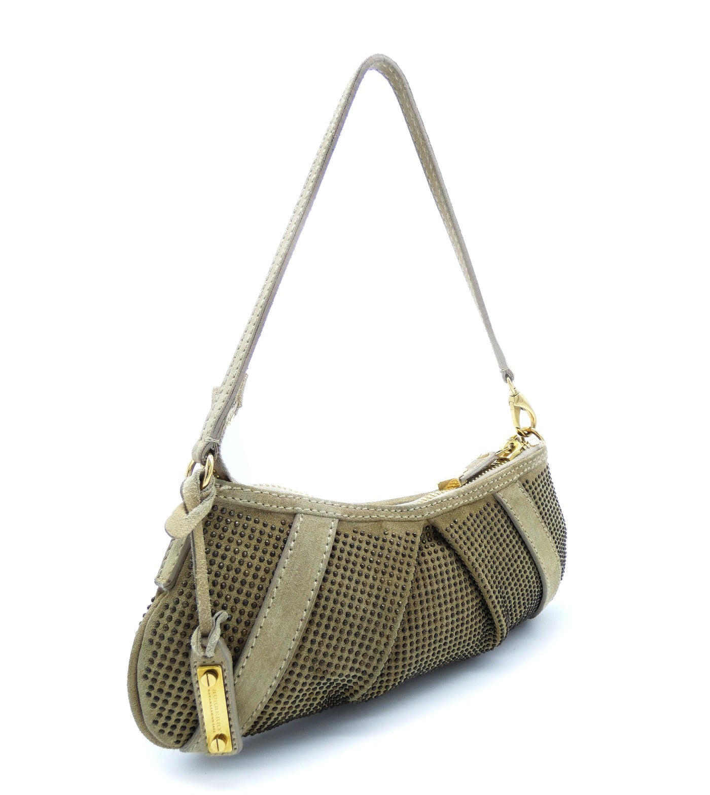 Burberry Prorsum Dark Cream Suede Knight Mini Bag Bag Burberry